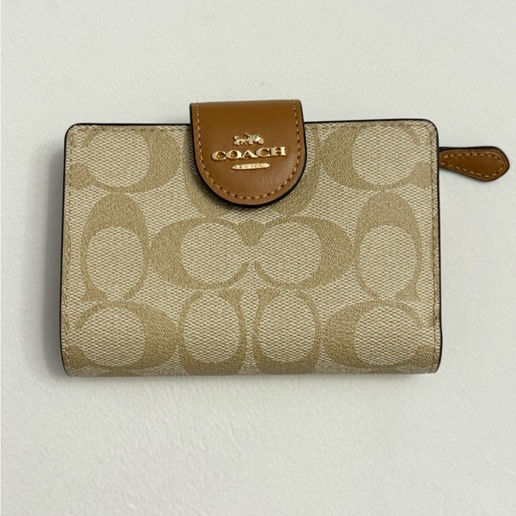 Coach Handbags - Coach Medium Corner Zip Wallet in Signature Canvas - New